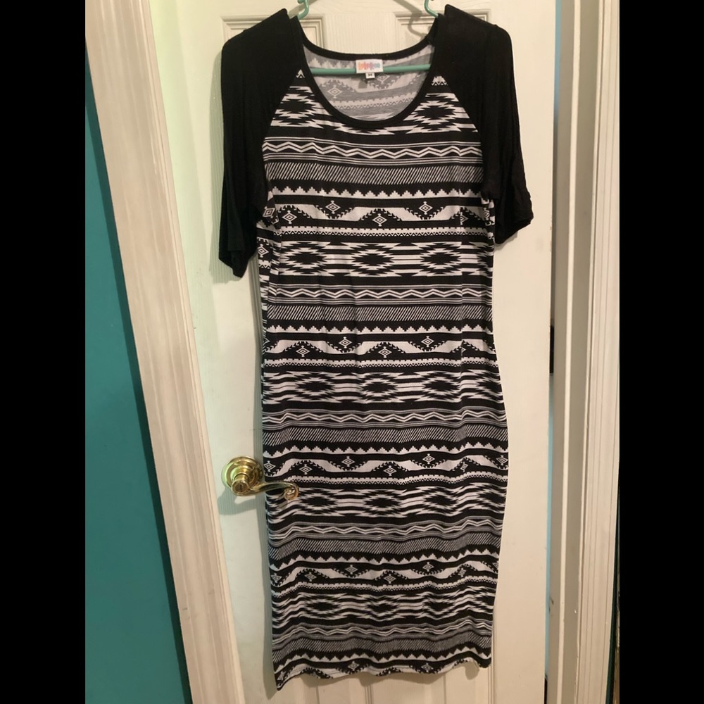 LuLaRoe Julia Aztec Print Dress Medium